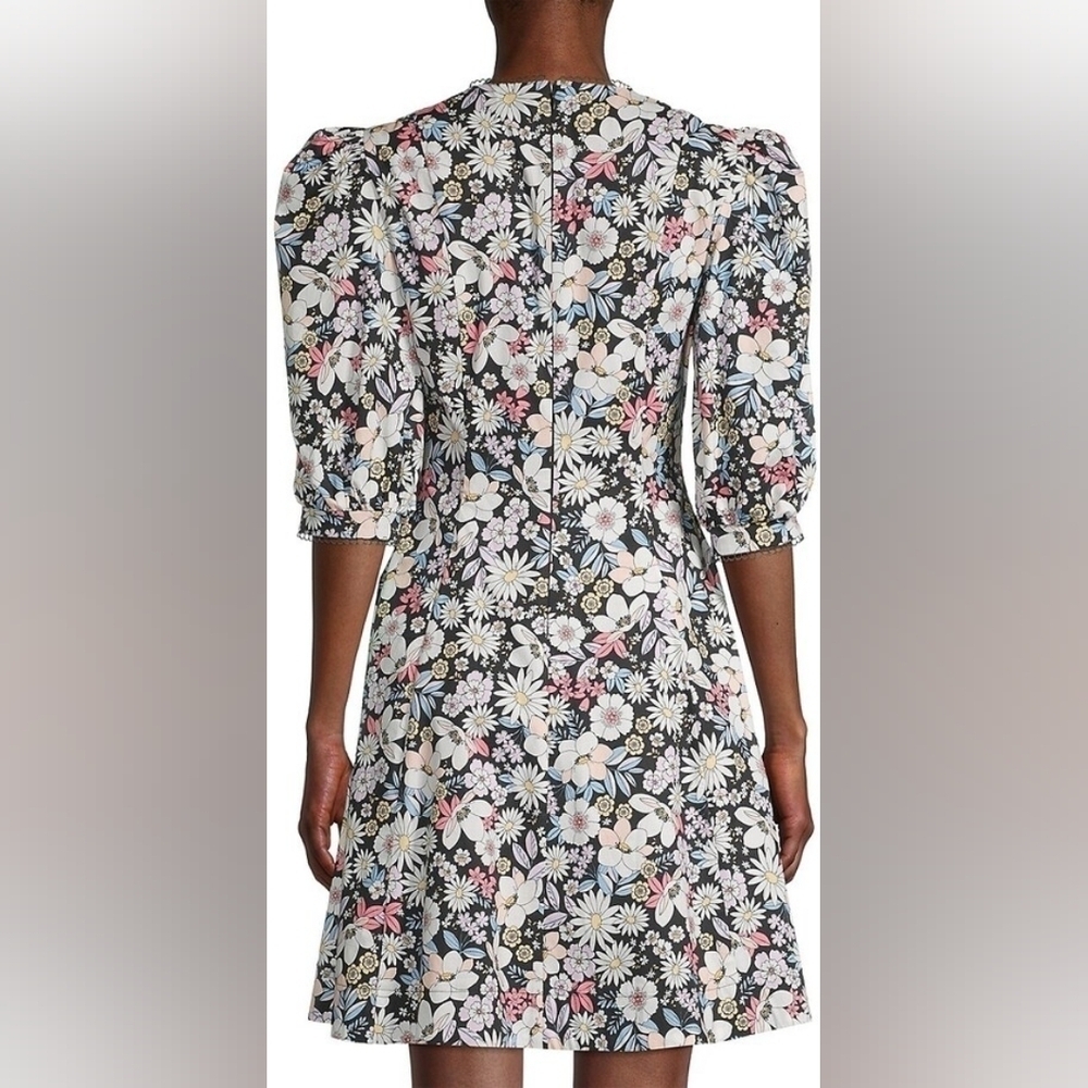 Rachel Parcell Floral Cotton Puff Sleeves Mini Dress Size LG - Picture 6 of 15